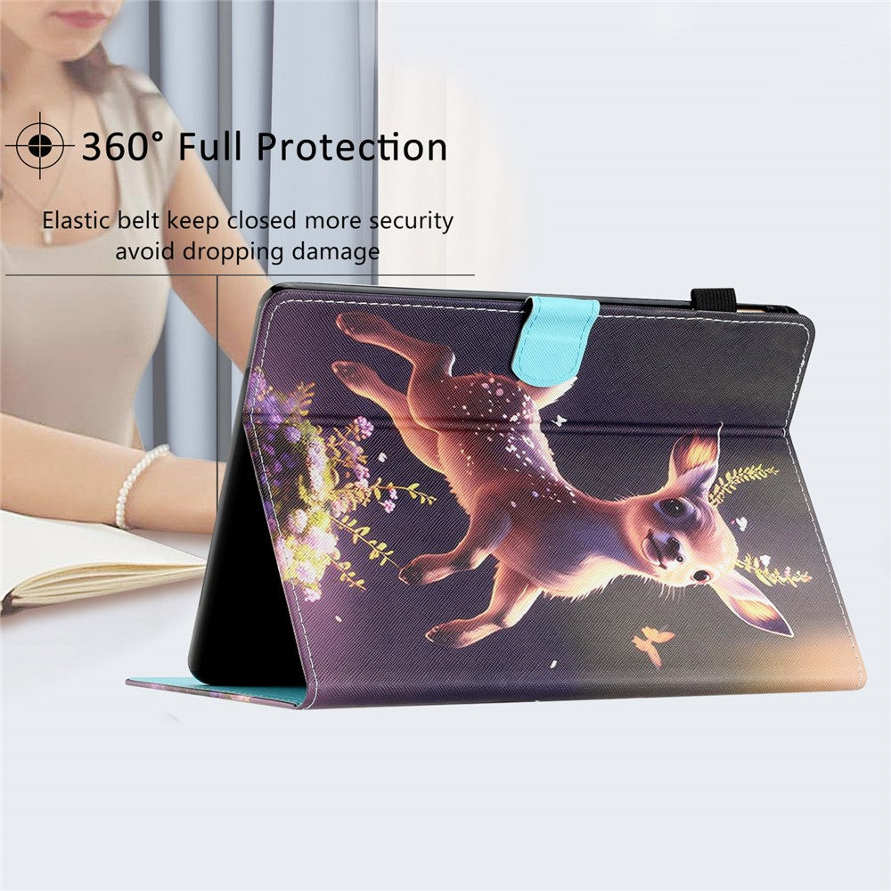Anti-Scratch Tablet Case for Amazon Kindle Youth Edition 2022 Shockproof Cover Pattern Printing PU Leather Case