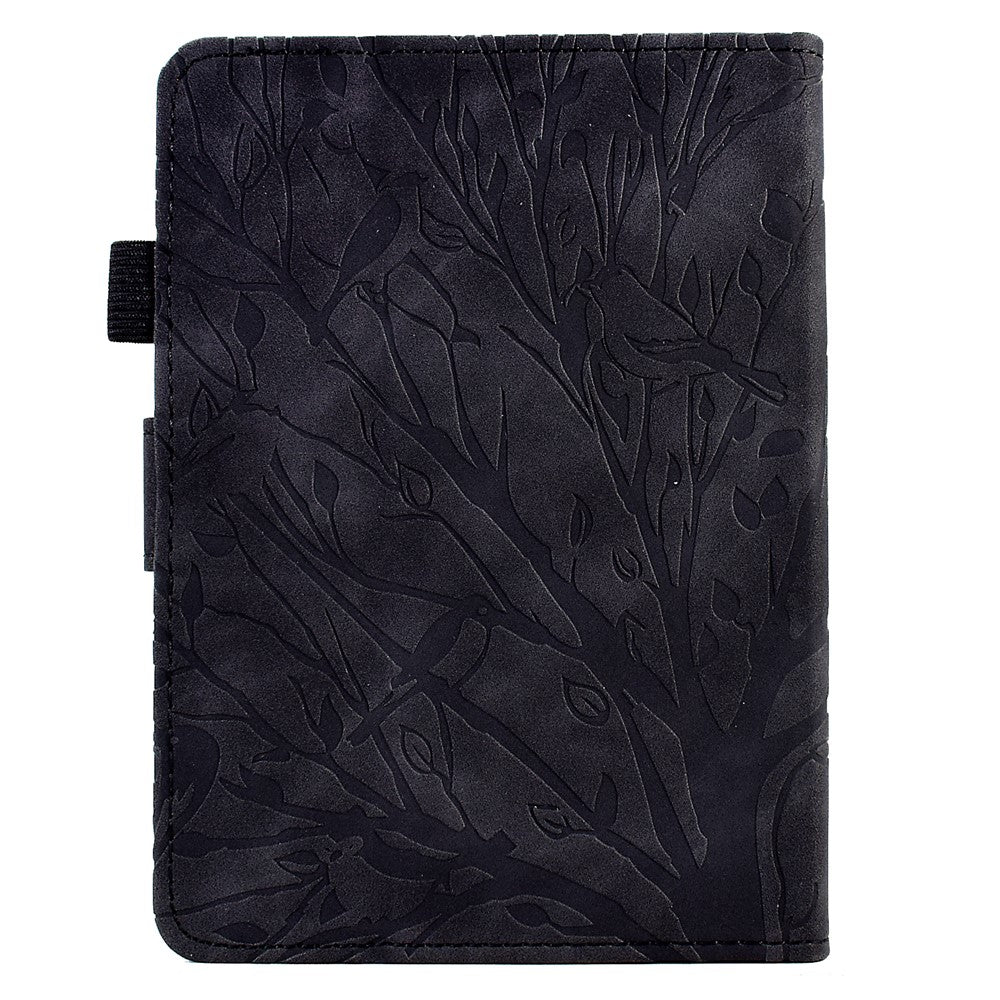 For Amazon Kindle 11th (2024) / 6'' (2022) Leather E-Reader Case Imprinted Tree Stand Card Holder Cover