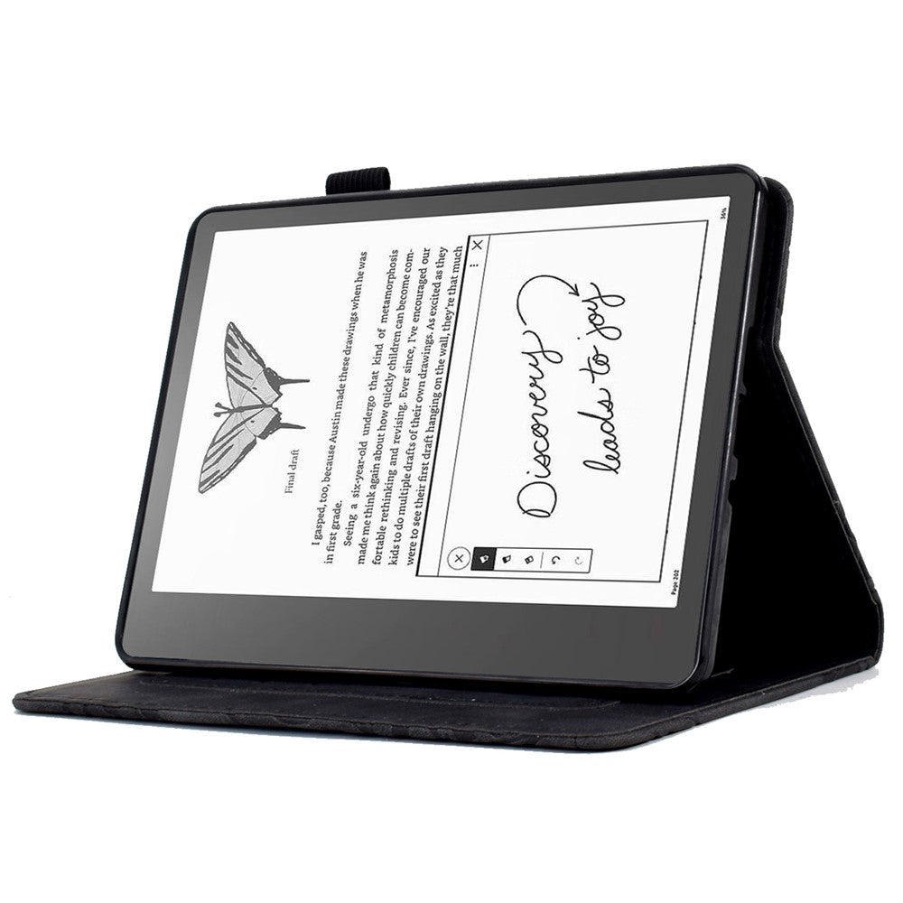 For Amazon Kindle 11th (2024) / 6'' (2022) Leather E-Reader Case Imprinted Tree Stand Card Holder Cover