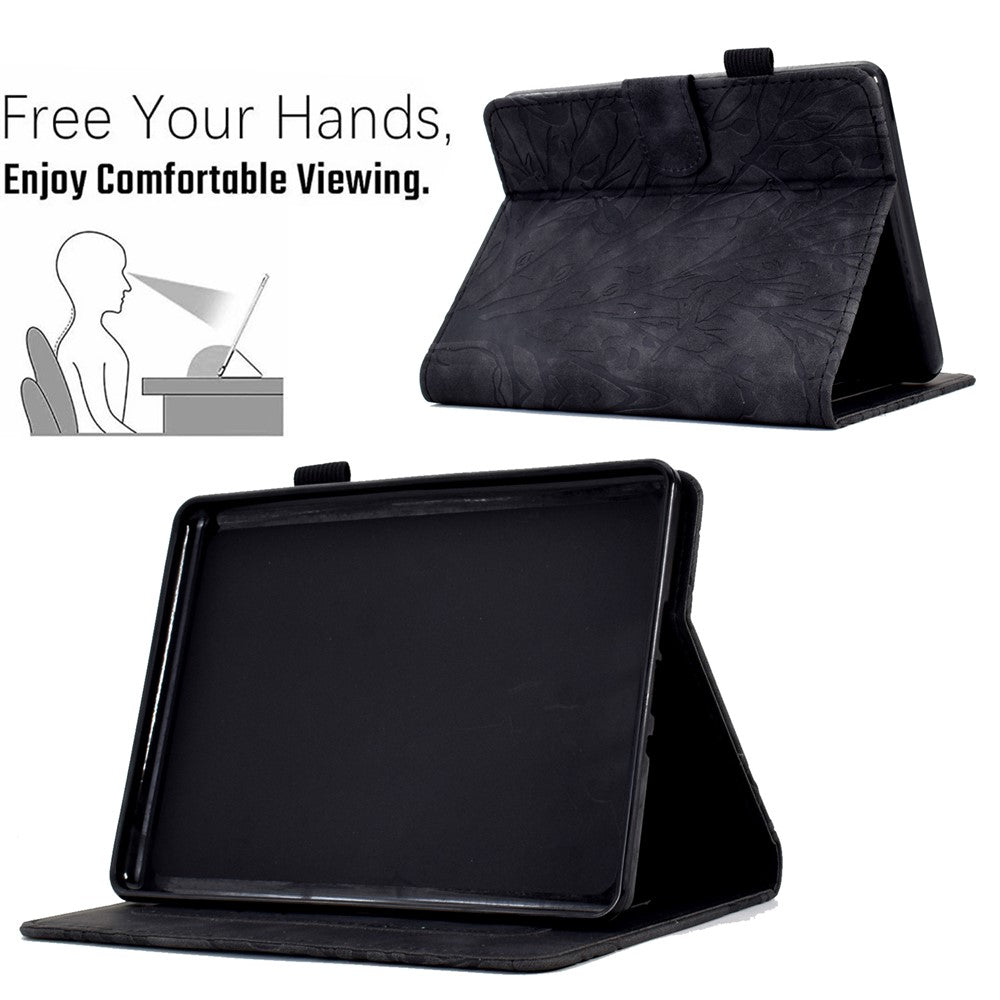 For Amazon Kindle 11th (2024) / 6'' (2022) Leather E-Reader Case Imprinted Tree Stand Card Holder Cover