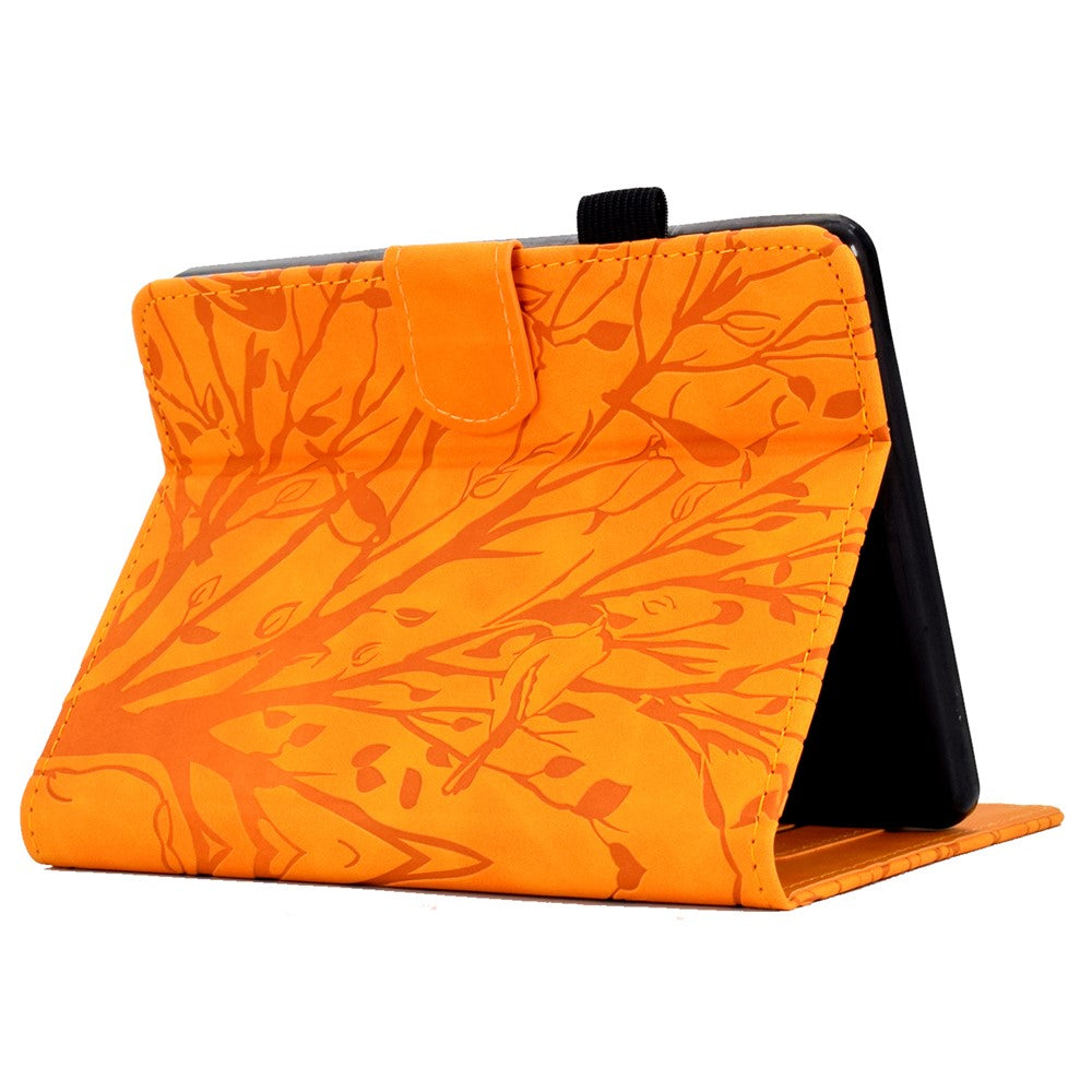 For Amazon Kindle Paperwhite 5 (2021) Imprinted Tree Leather Tablet Case Card Holder Tablet Stand Cover