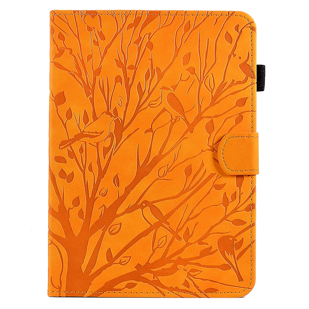 For Amazon Kindle Paperwhite 5 (2021) Imprinted Tree Leather Tablet Case Card Holder Tablet Stand Cover