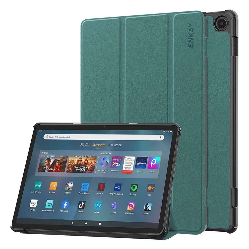 ENKAY HAT PRINCE For Amazon Fire Max 11 Trifold Stand Tablet Case Auto Wake / Sleep PU Leather+PC Cover