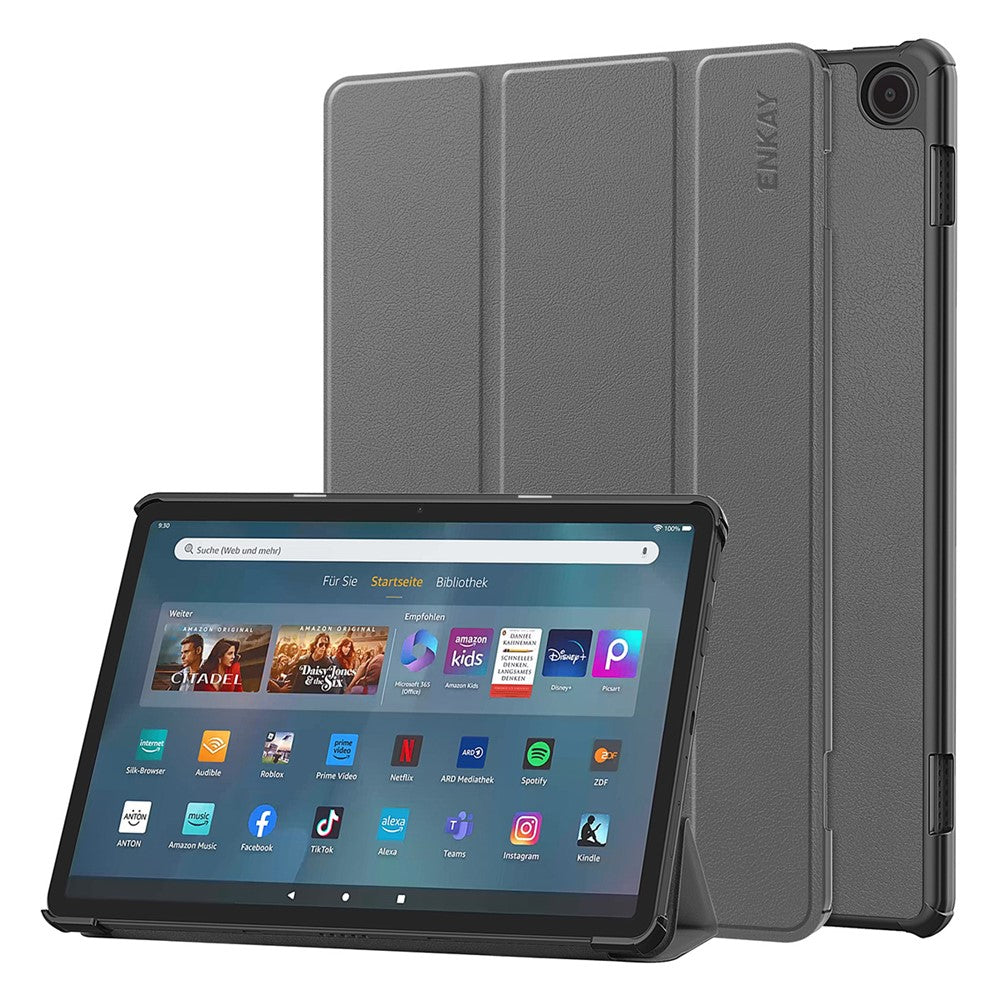 ENKAY HAT PRINCE For Amazon Fire Max 11 Trifold Stand Tablet Case Auto Wake / Sleep PU Leather+PC Cover