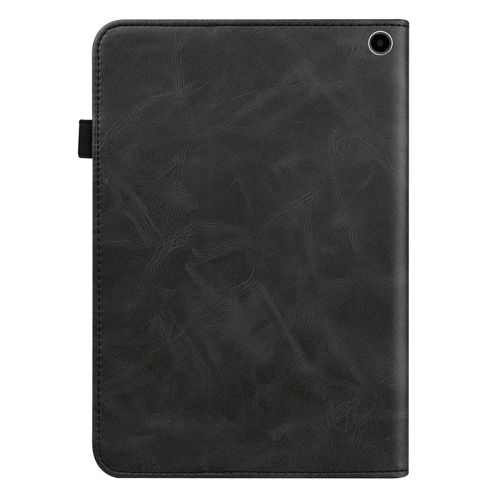 For Amazon Fire Max 11 PU Leather Stand Folio Case Line Imprinted Card Slots Tablet Cover