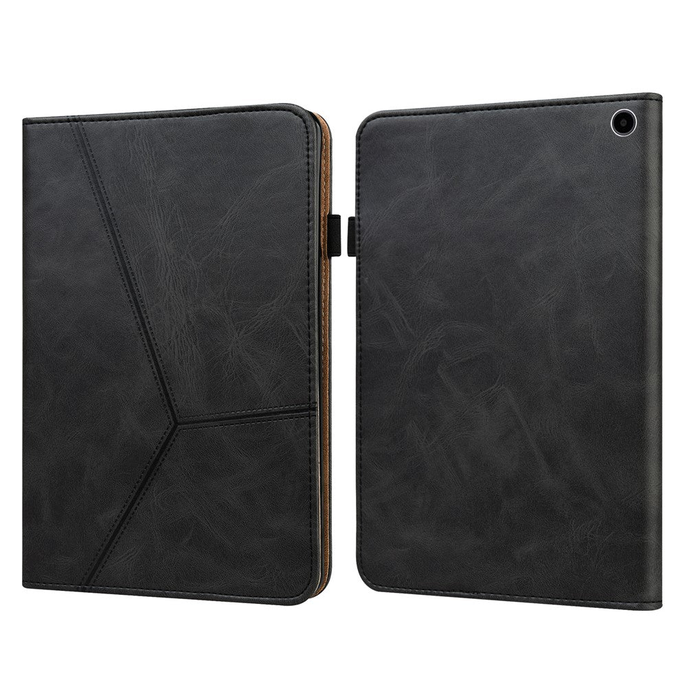 For Amazon Fire Max 11 PU Leather Stand Folio Case Line Imprinted Card Slots Tablet Cover
