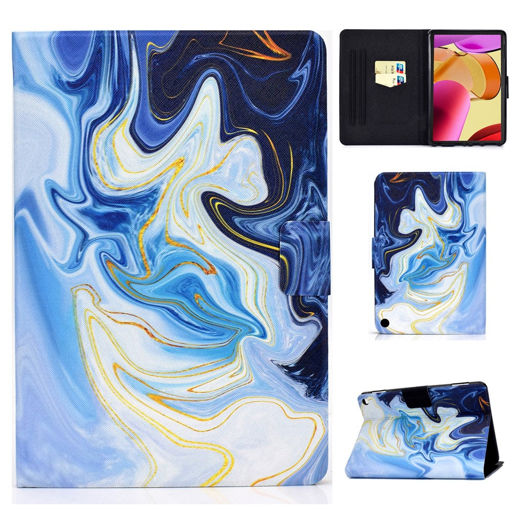 A1 Shockproof Case for Amazon Fire Max 11 PU Leather Cover Pattern Printed Tablet Stand Case with Card Slots