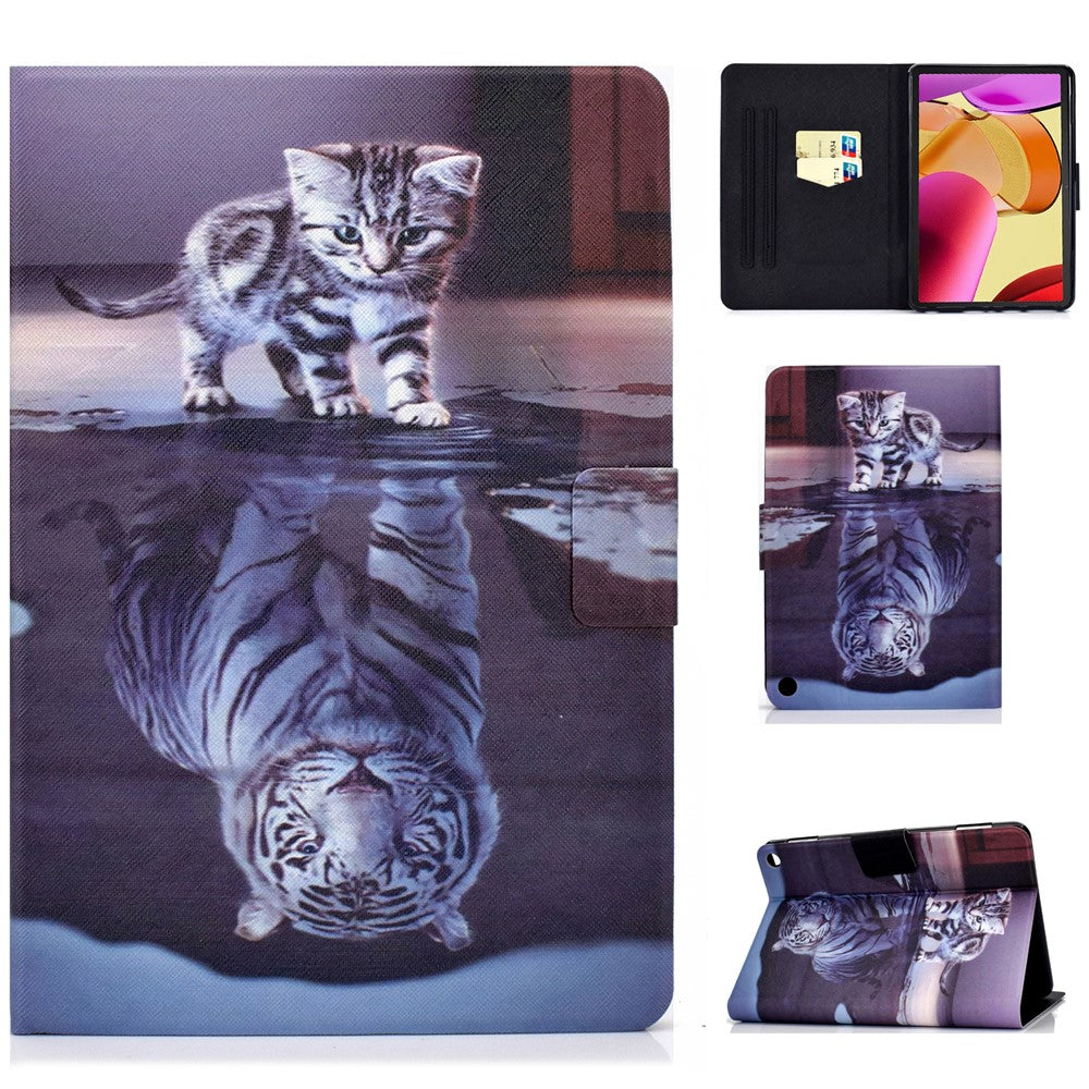 A1 Shockproof Case for Amazon Fire Max 11 PU Leather Cover Pattern Printed Tablet Stand Case with Card Slots