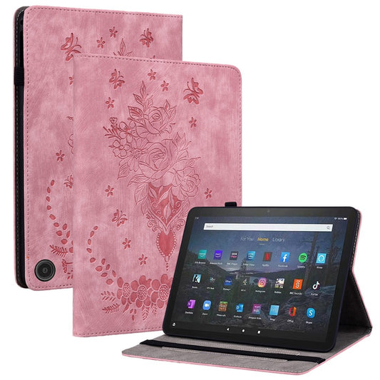 PU Leather Folio Stand Cover for Amazon Fire Max 11 , Imprinted Card Slots Shockproof Tablet Case