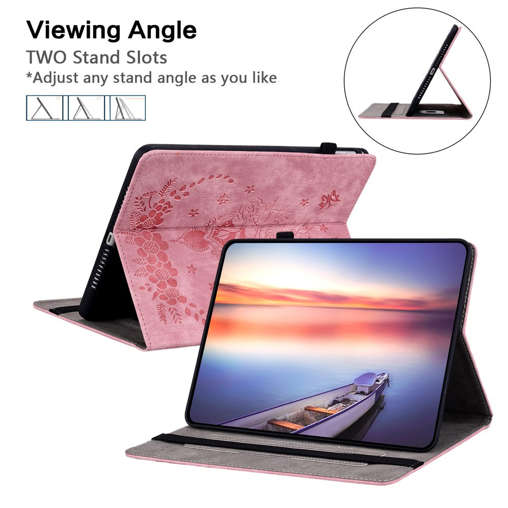 PU Leather Folio Stand Cover for Amazon Fire Max 11 , Imprinted Card Slots Shockproof Tablet Case