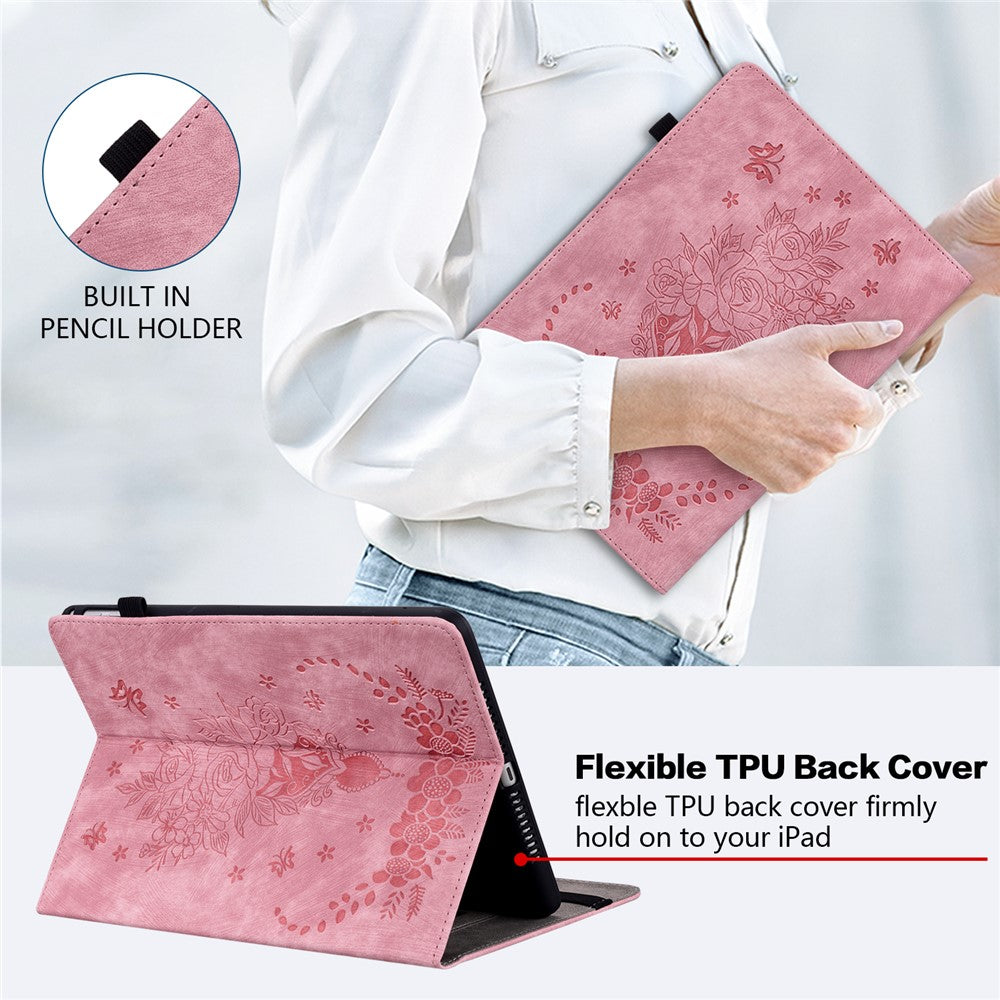 PU Leather Folio Stand Cover for Amazon Fire Max 11 , Imprinted Card Slots Shockproof Tablet Case
