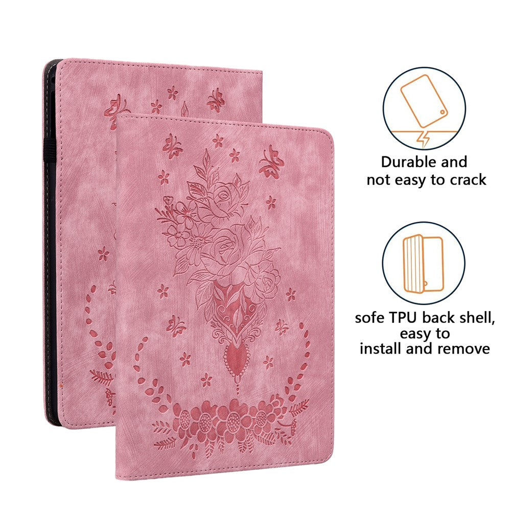 PU Leather Folio Stand Cover for Amazon Fire Max 11 , Imprinted Card Slots Shockproof Tablet Case