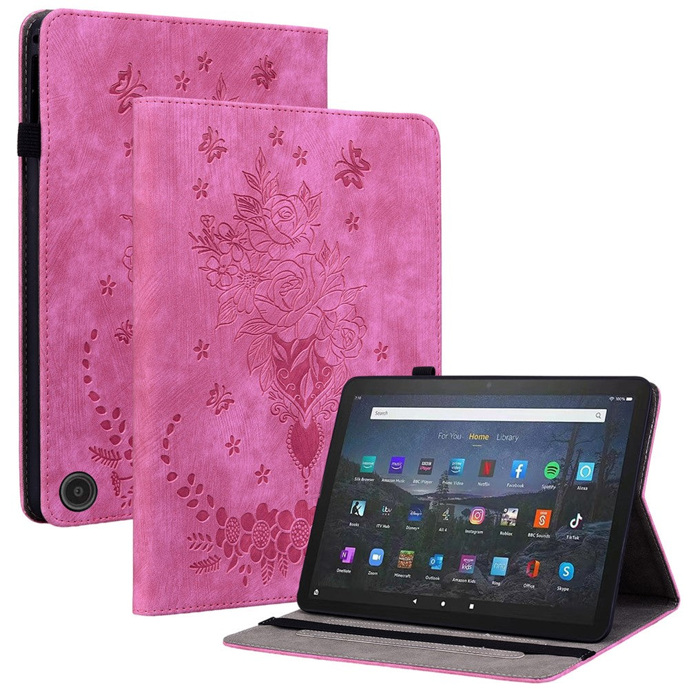PU Leather Folio Stand Cover for Amazon Fire Max 11 , Imprinted Card Slots Shockproof Tablet Case