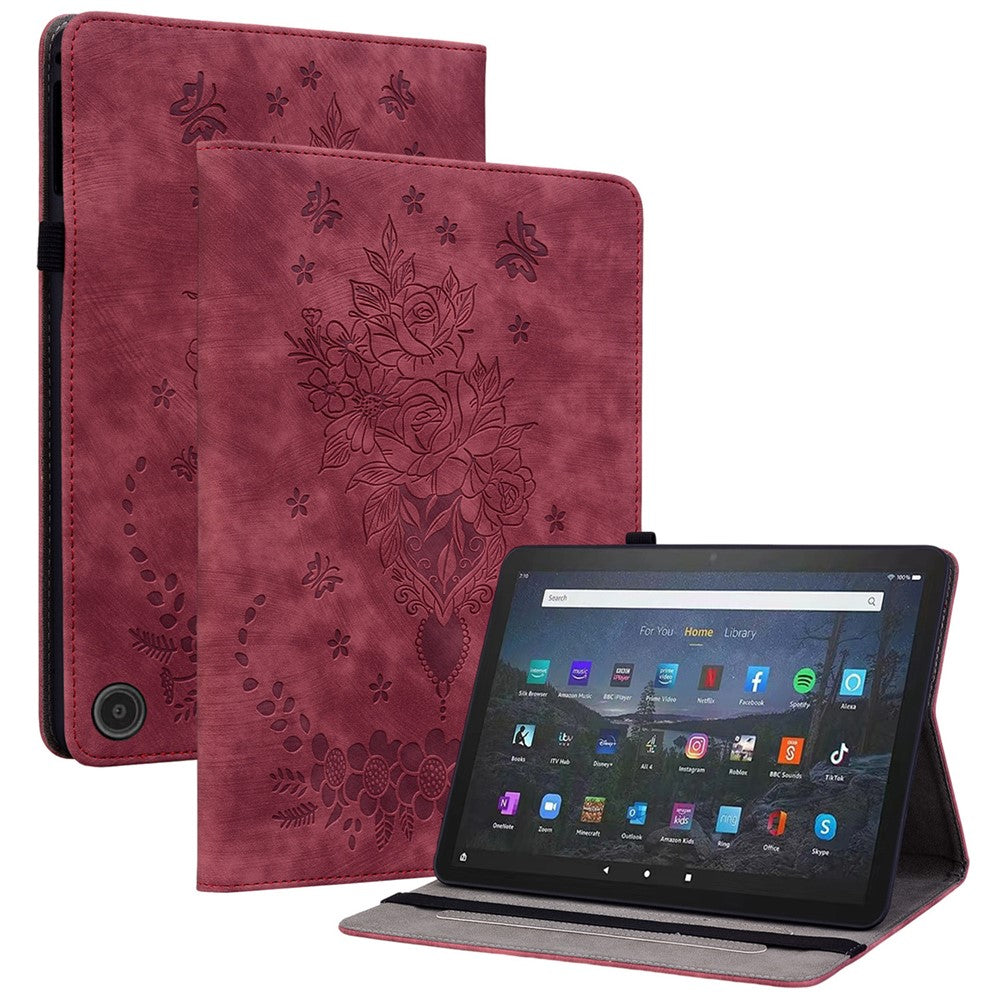 PU Leather Folio Stand Cover for Amazon Fire Max 11 , Imprinted Card Slots Shockproof Tablet Case