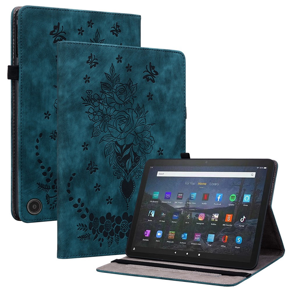 PU Leather Folio Stand Cover for Amazon Fire Max 11 , Imprinted Card Slots Shockproof Tablet Case