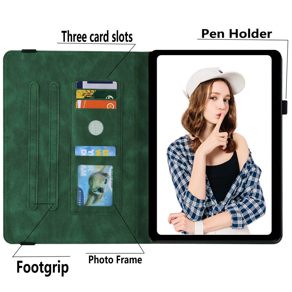 For Amazon Fire Max 11 PU Leather Tablet Case Imprinted Butterfly Flower Stand Flip Cover with Card Holder