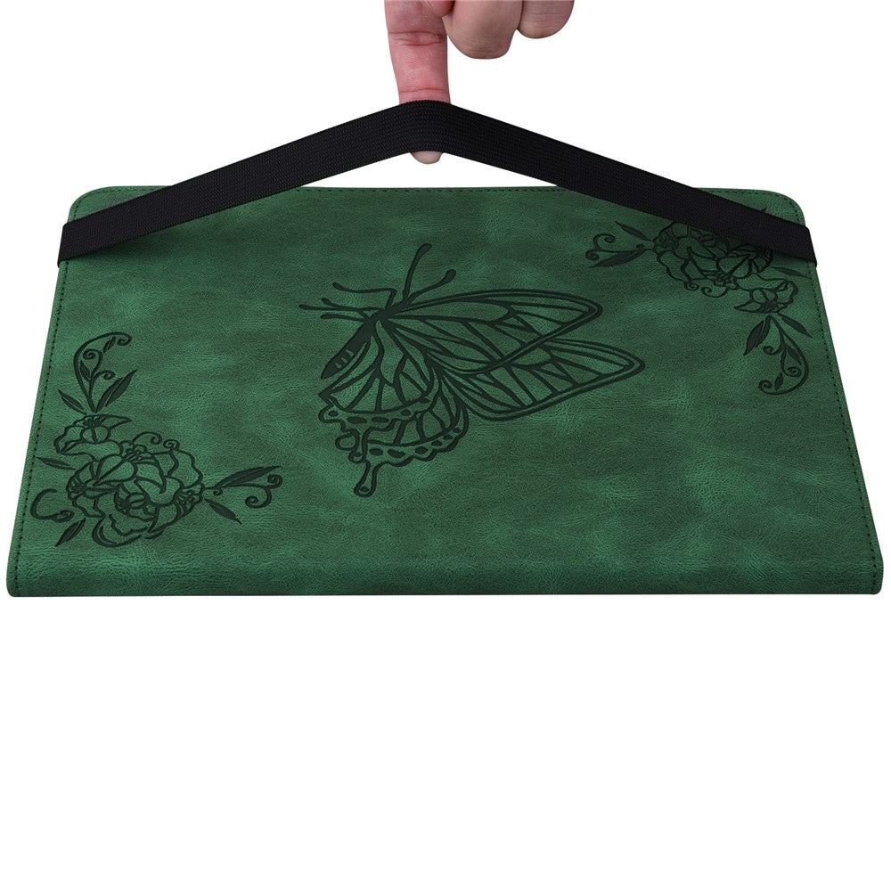 For Amazon Fire Max 11 PU Leather Tablet Case Imprinted Butterfly Flower Stand Flip Cover with Card Holder
