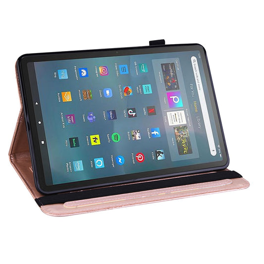For Amazon Fire Max 11 Stand Tablet Leather Case Flower Imprinting Wallet Tablet Cover