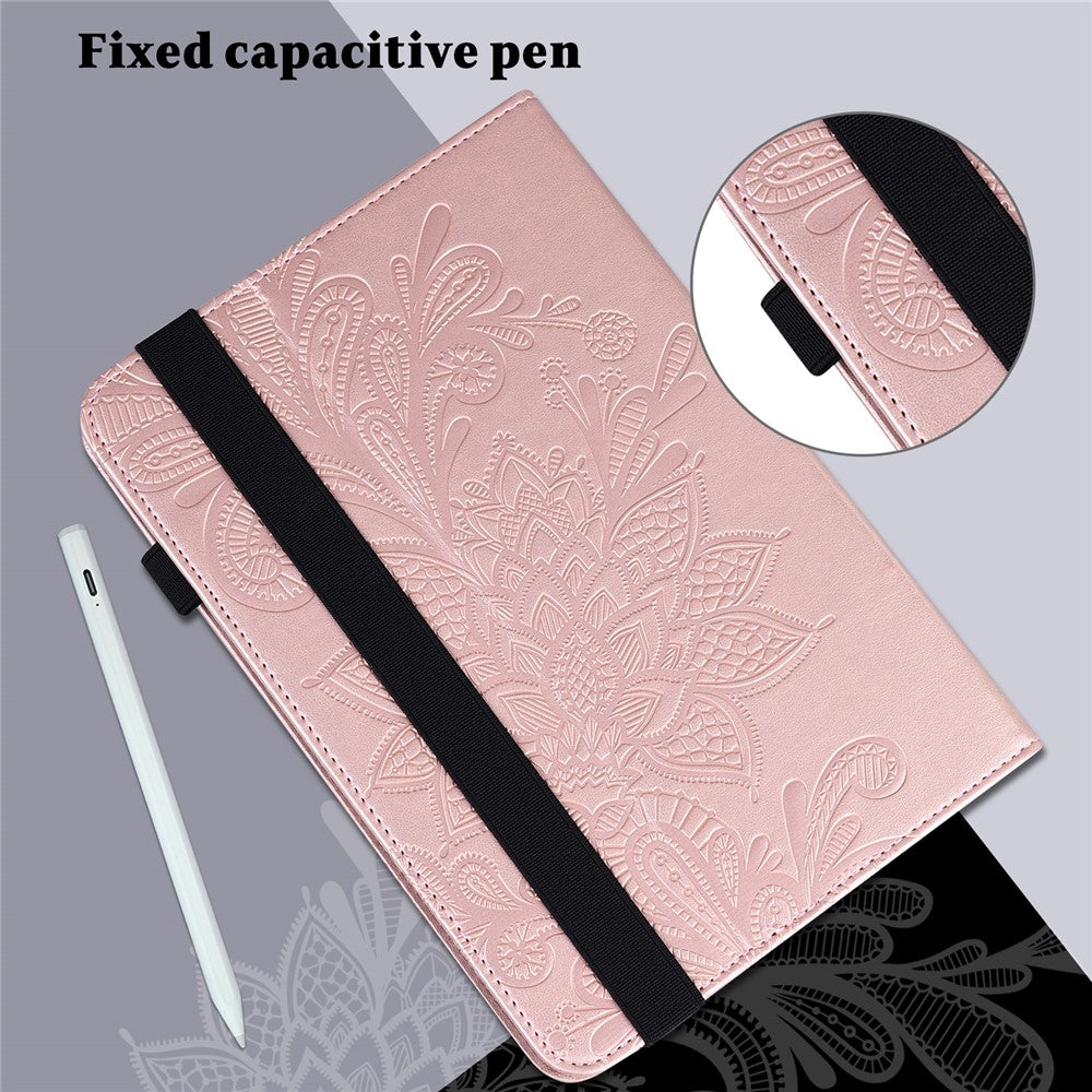 For Amazon Fire Max 11 Stand Tablet Leather Case Flower Imprinting Wallet Tablet Cover