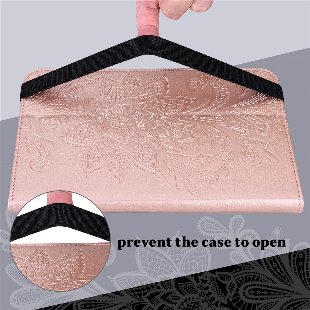 For Amazon Fire Max 11 Stand Tablet Leather Case Flower Imprinting Wallet Tablet Cover