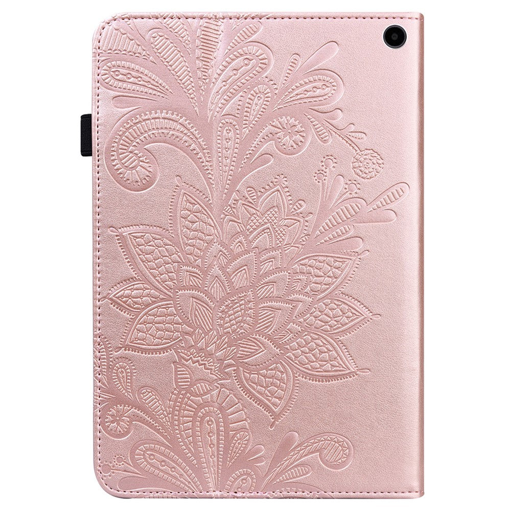 For Amazon Fire Max 11 Stand Tablet Leather Case Flower Imprinting Wallet Tablet Cover