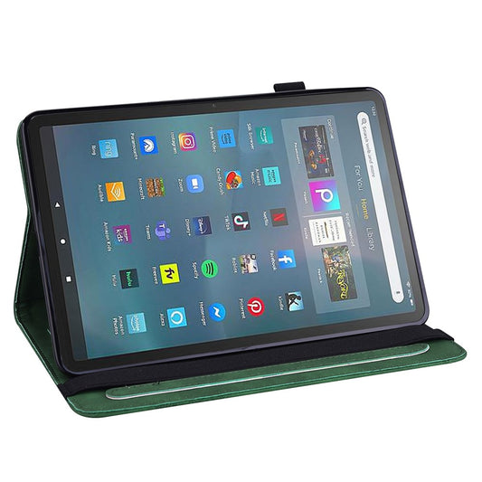 For Amazon Fire Max 11 PU Leather Wallet Tablet Case Imprinted Butterfly Stand Tablet Cover