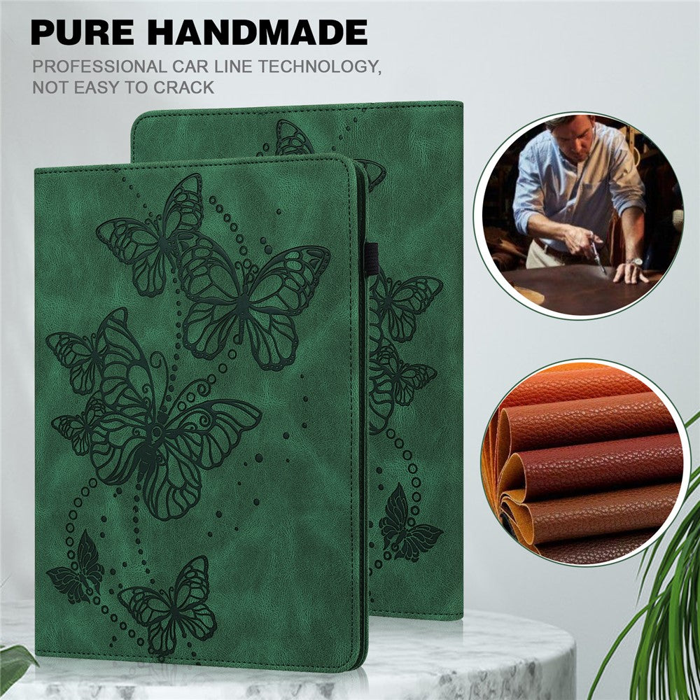 For Amazon Fire Max 11 PU Leather Wallet Tablet Case Imprinted Butterfly Stand Tablet Cover