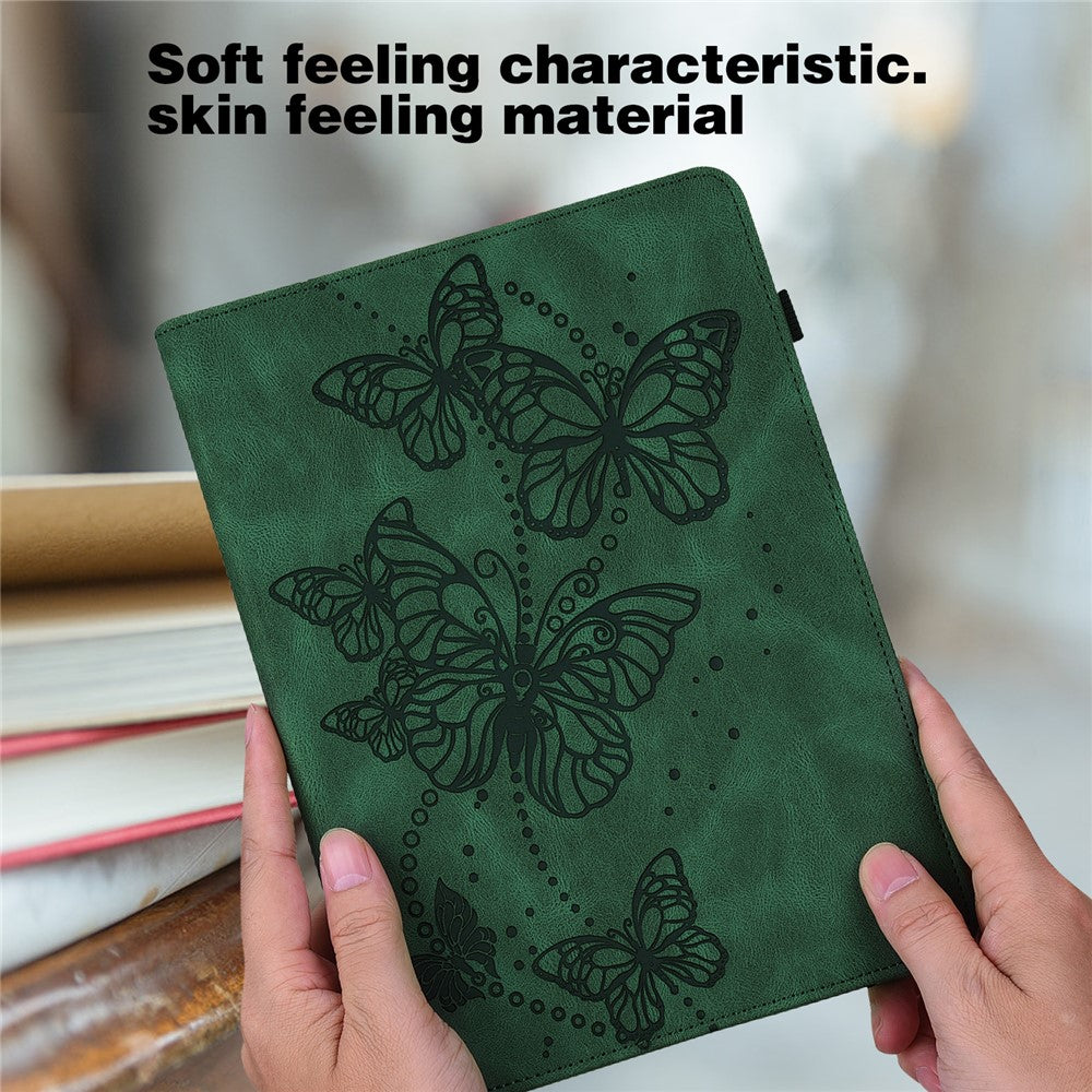 For Amazon Fire Max 11 PU Leather Wallet Tablet Case Imprinted Butterfly Stand Tablet Cover