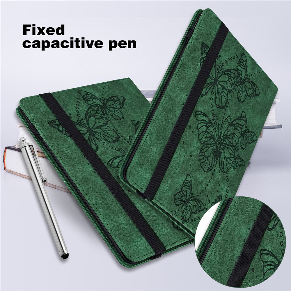 For Amazon Fire Max 11 PU Leather Wallet Tablet Case Imprinted Butterfly Stand Tablet Cover