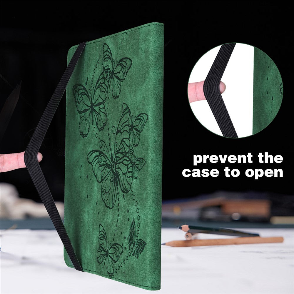 For Amazon Fire Max 11 PU Leather Wallet Tablet Case Imprinted Butterfly Stand Tablet Cover