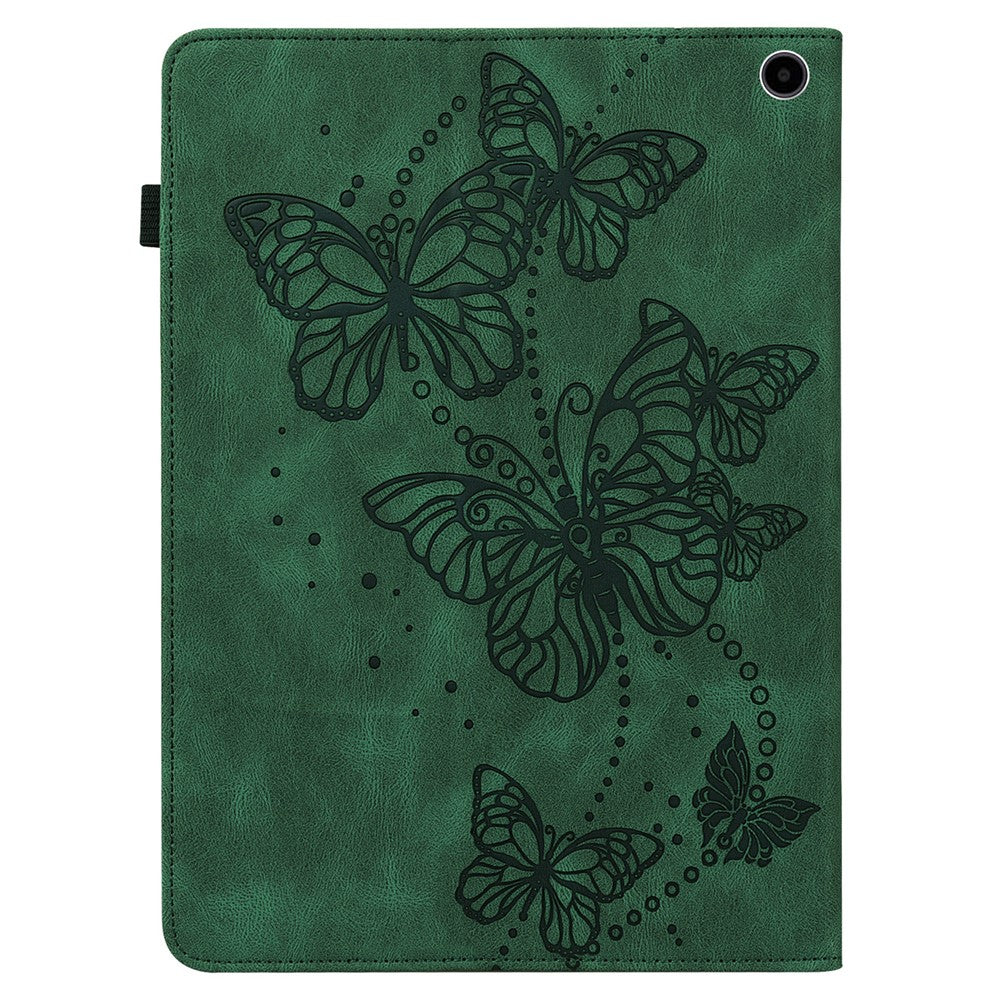 For Amazon Fire Max 11 PU Leather Wallet Tablet Case Imprinted Butterfly Stand Tablet Cover