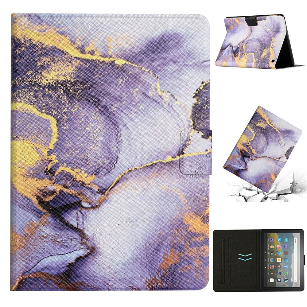 For Amazon Fire Max 11 Smart Tablet Case PU Leather Pattern Printing Stand Cover with Card Holder