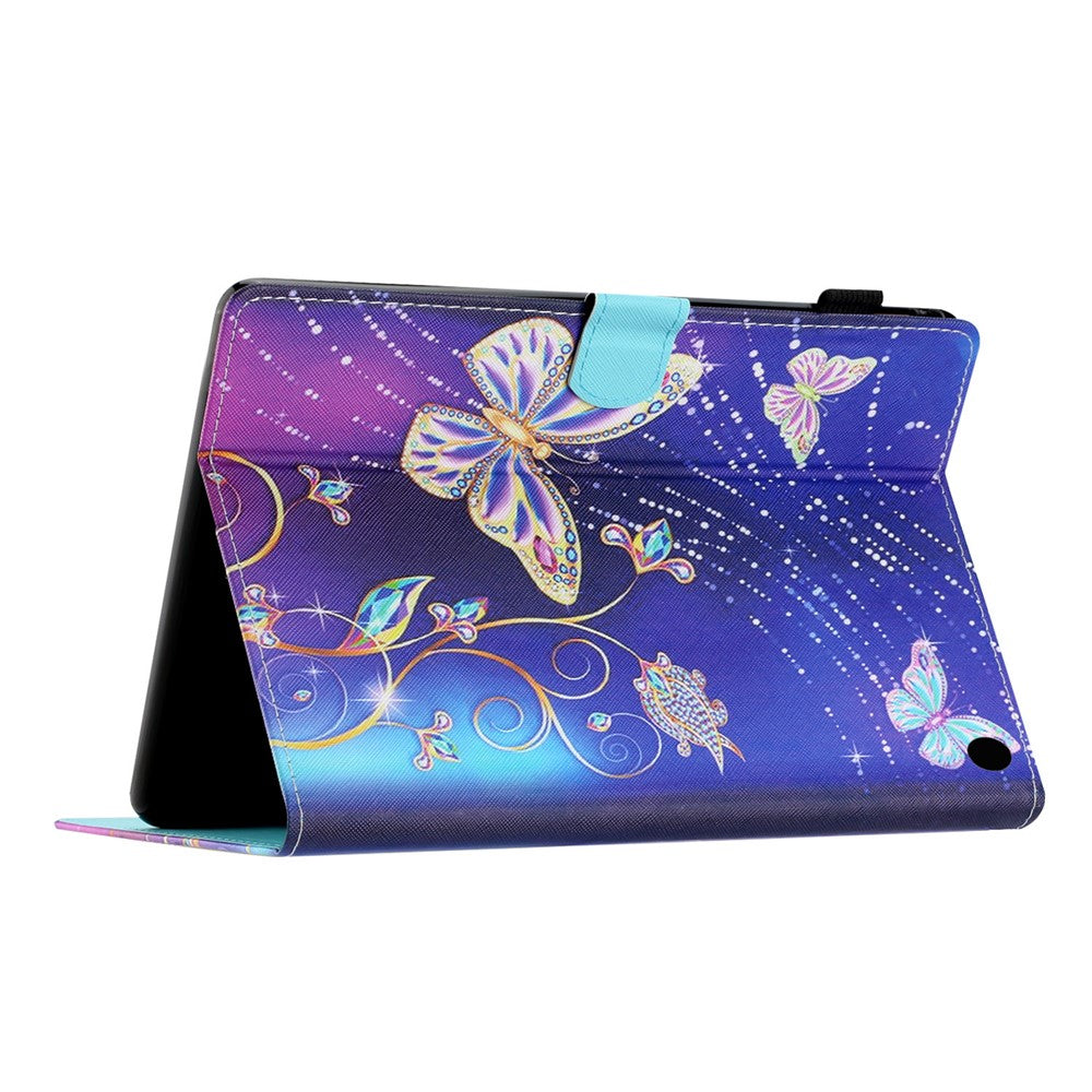 For Amazon Fire Max 11 PU Leather Pattern Printing Case Stand Card Holder Tablet Cover with Auto Sleep / Wake