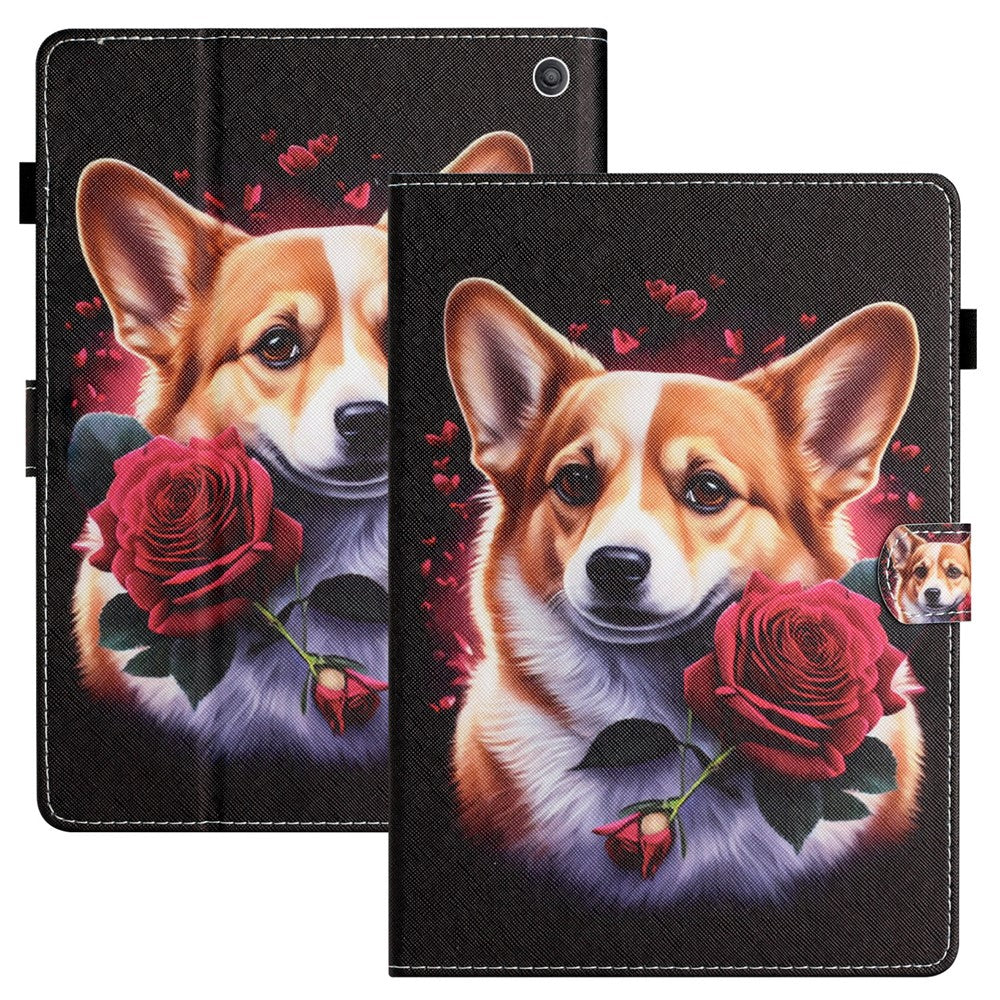 For Amazon Fire Max 11 PU Leather Pattern Printing Case Stand Card Holder Tablet Cover with Auto Sleep / Wake