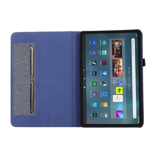 For Amazon Fire Max 11 Stand Tablet Case Cloth Texture PU Leather Smart Cover with Card Holder