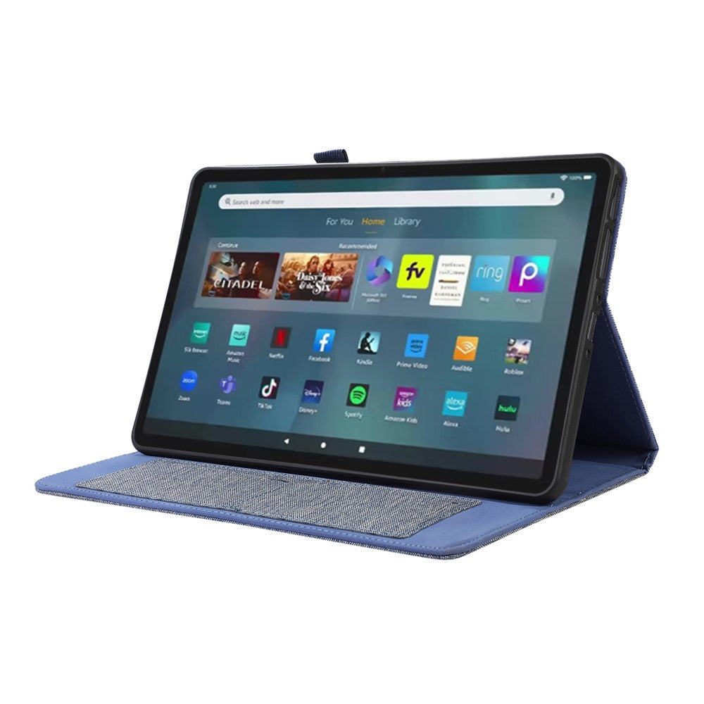 For Amazon Fire Max 11 Stand Tablet Case Cloth Texture PU Leather Smart Cover with Card Holder