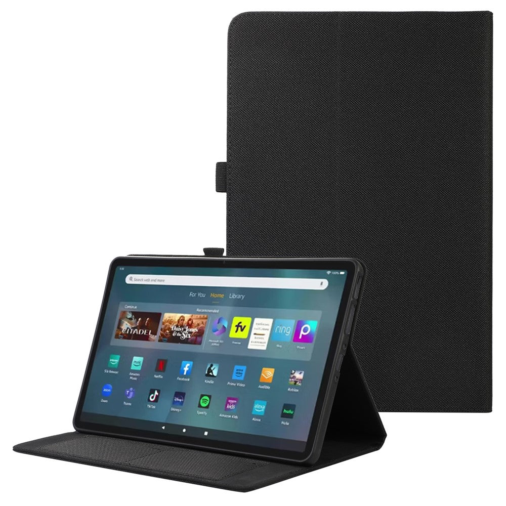 For Amazon Fire Max 11 Stand Tablet Case Cloth Texture PU Leather Smart Cover with Card Holder
