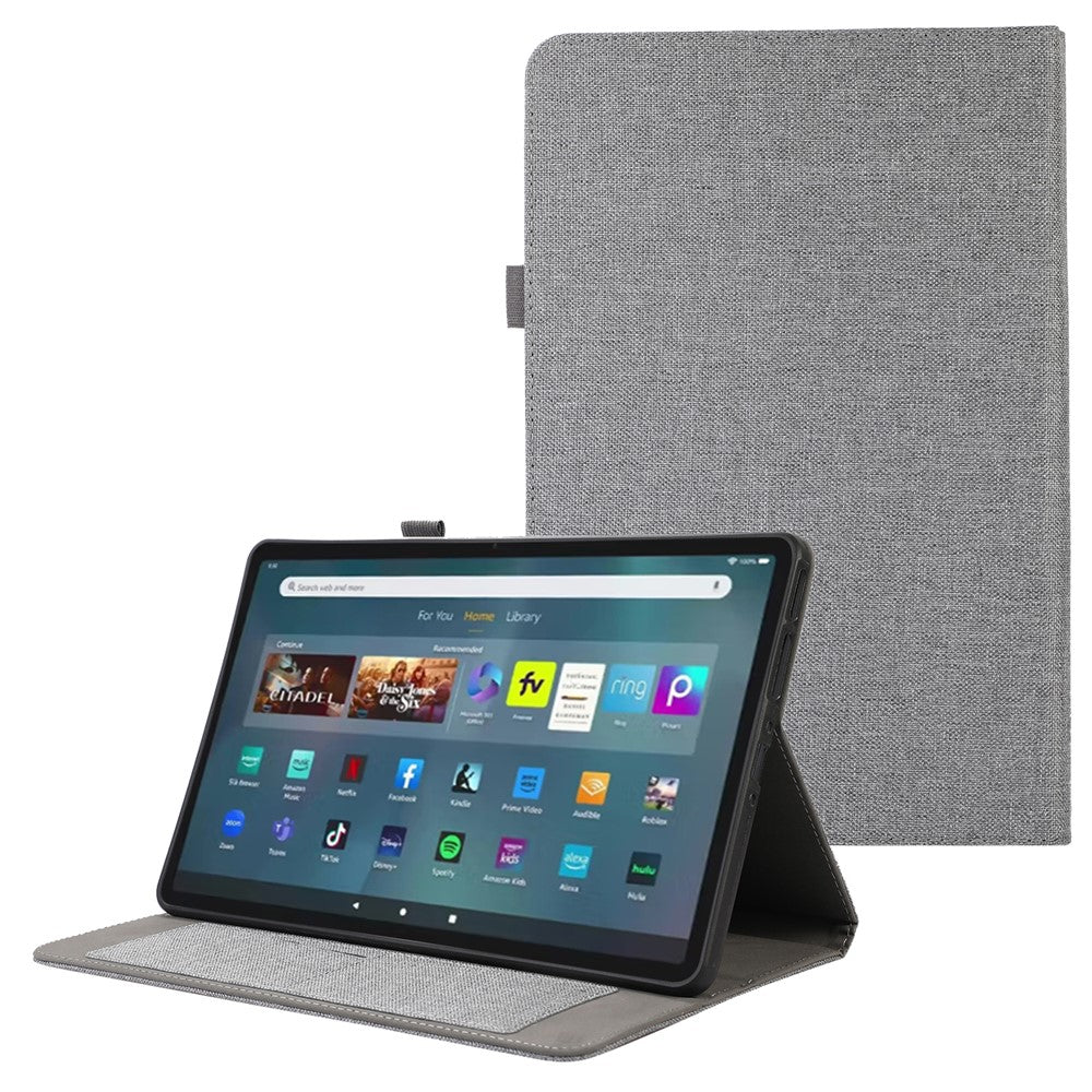 For Amazon Fire Max 11 Stand Tablet Case Cloth Texture PU Leather Smart Cover with Card Holder