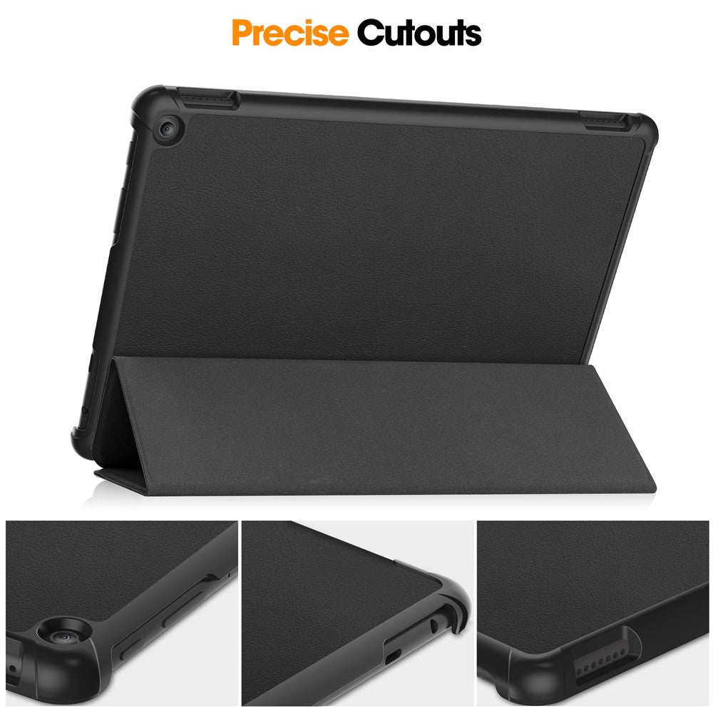 For Amazon Fire HD 10 (2023) Smart Tablet Case Tri-Fold Stand PU Leather Full Body Protective Cover