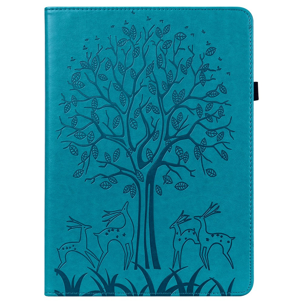 For Amazon Kindle Paperwhite 6 (2022) PU Leather Tablet Case Tree Deer Imprinted Stand Cover with Card Holder