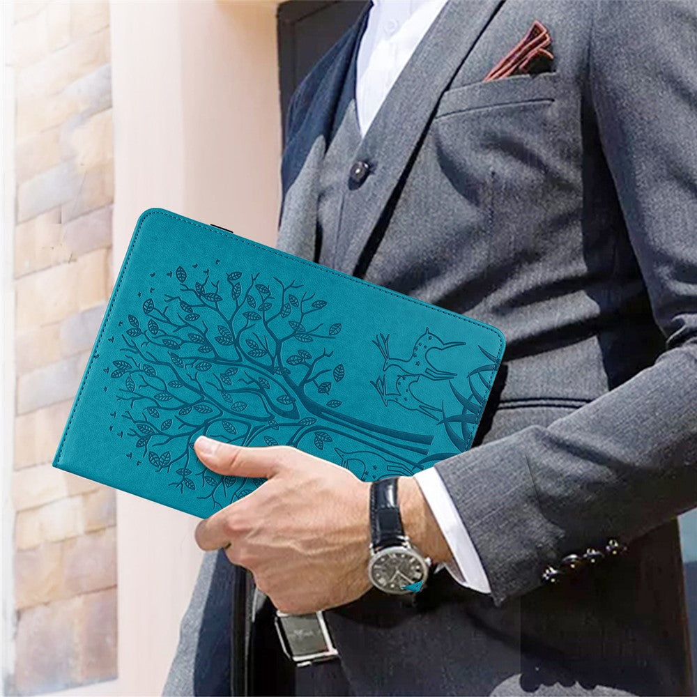 For Amazon Kindle Paperwhite 6 (2022) PU Leather Tablet Case Tree Deer Imprinted Stand Cover with Card Holder
