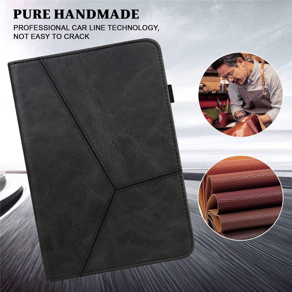 For Amazon Kindle Paperwhite 6 (2022) Line Imprinted PU Case Shockproof Tablet Cover with Card Slots