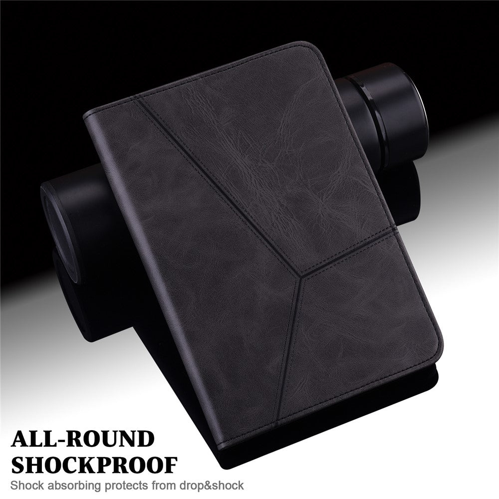 For Amazon Kindle Paperwhite 6 (2022) Line Imprinted PU Case Shockproof Tablet Cover with Card Slots
