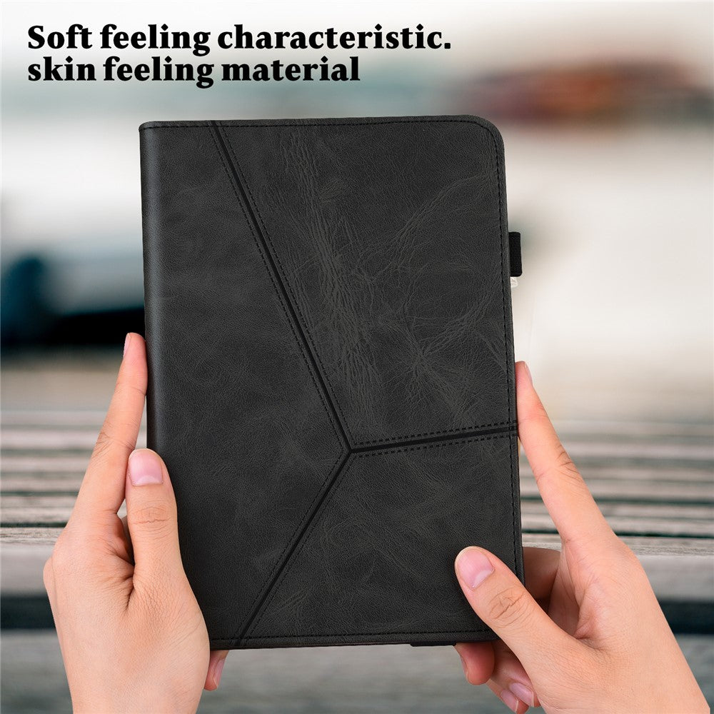 For Amazon Kindle Paperwhite 6 (2022) Line Imprinted PU Case Shockproof Tablet Cover with Card Slots