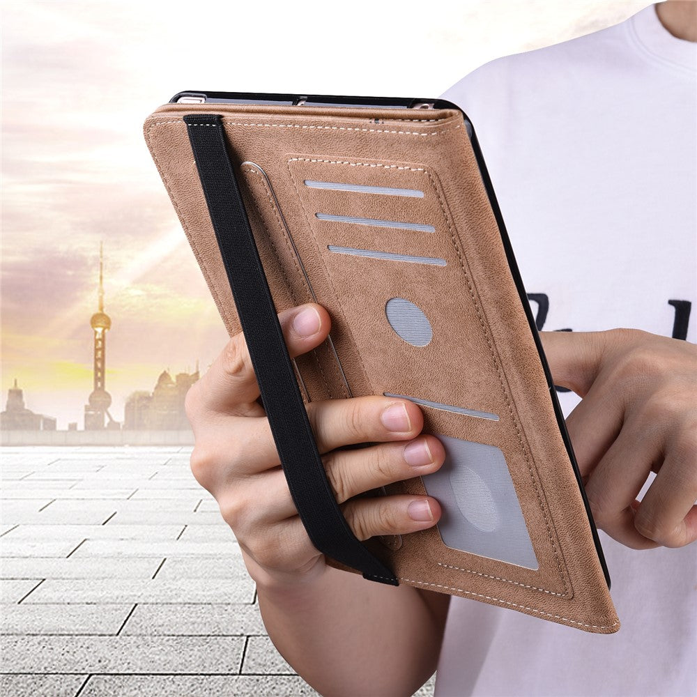 For Amazon Kindle Paperwhite 6 (2022) Line Imprinted PU Case Shockproof Tablet Cover with Card Slots