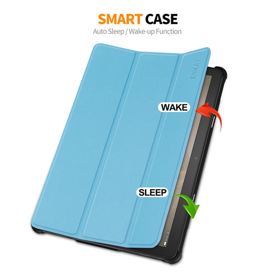 ENKAY HAT PRINCE Trifold Stand Cover for Amazon Fire HD 10 (2023) , PU Leather+PC Auto Wake / Sleep Tablet Case