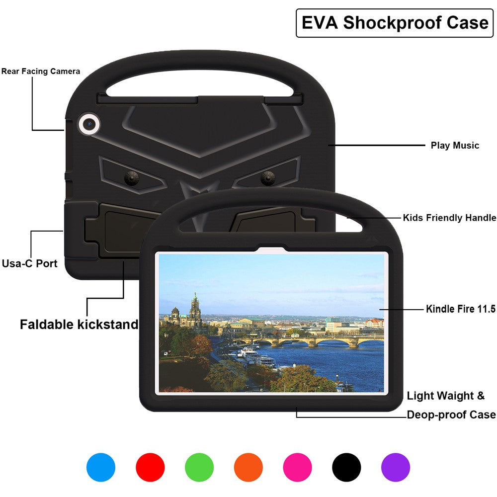 For Amazon Fire HD 10 (2023) Sparrow Style EVA Tablet Case Kickstand Anti-drop Cover with Portable Handle