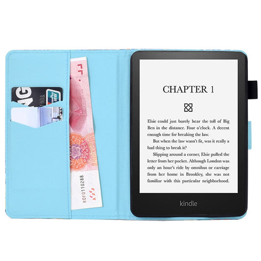 For Amazon Kindle 11th (2024) / 6'' (2022) Case Pattern Printing Leather Wallet E-Reader Cover