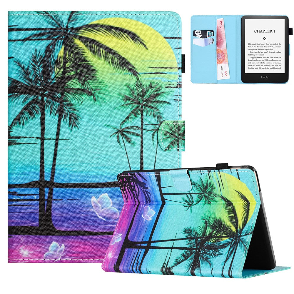 For Amazon Kindle 11th (2024) / 6'' (2022) Case Pattern Printing Leather Wallet E-Reader Cover