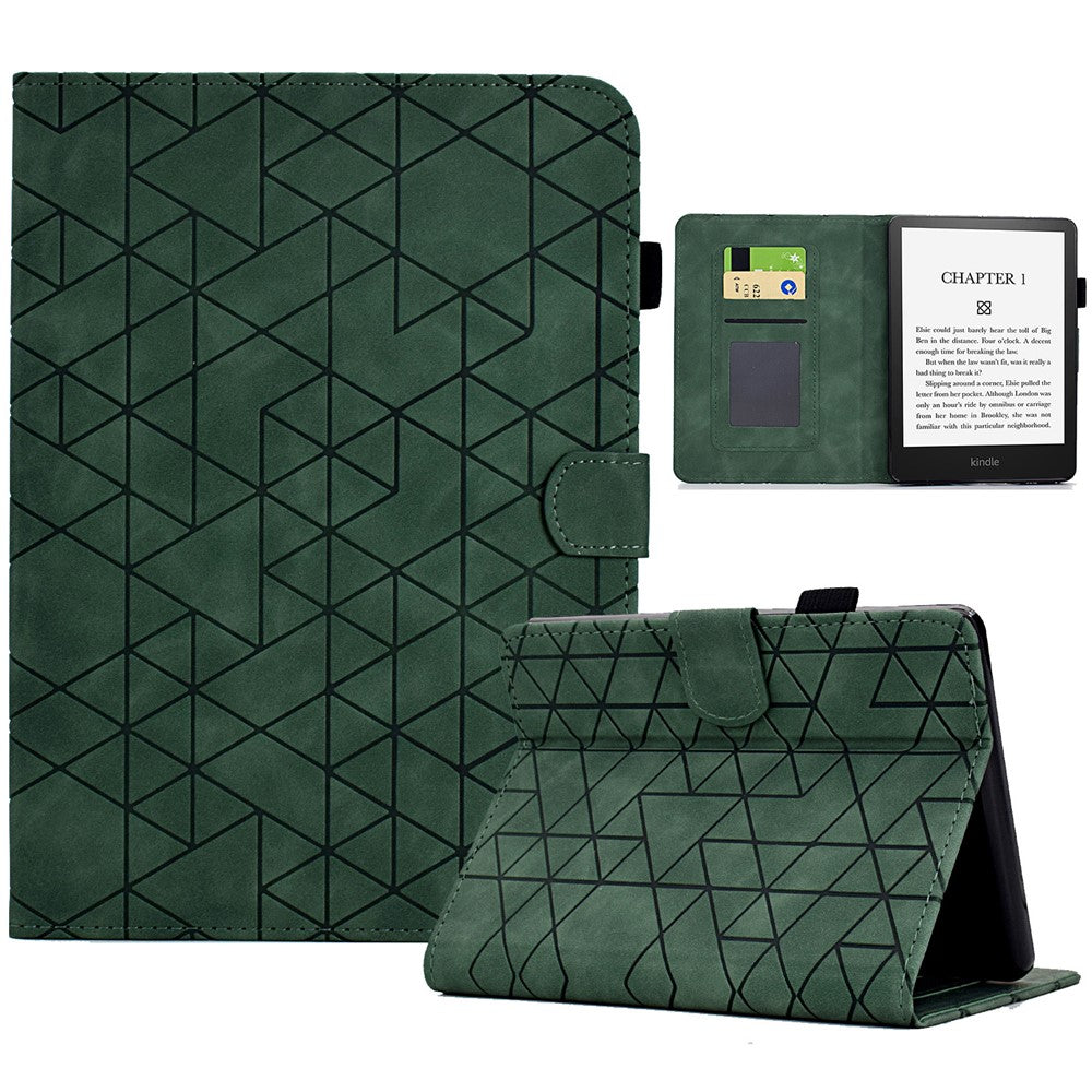 For Amazon Kindle 11th (2024) / 6'' (2022) Case Anti-Drop PU Leather Rhombus Pattern Stand E-Reader Cover